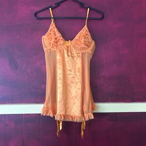 Frederick's of Hollywood Orange Chemise Top